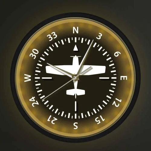 Miniatura 10 de Geek Alerts Aviación avión brújula vueltas pilotos reloj de pared a pilas instrumento de vuelo decorativo para el hogar reloj temático de avión