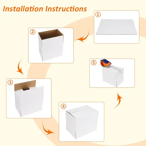 Miniatura 6 de HORLIMER Paquete de 40 cajas de envío de 5 x 5 x 5, caja de cartón corrugado blanco para correo, embalaje, pequeñas empresas