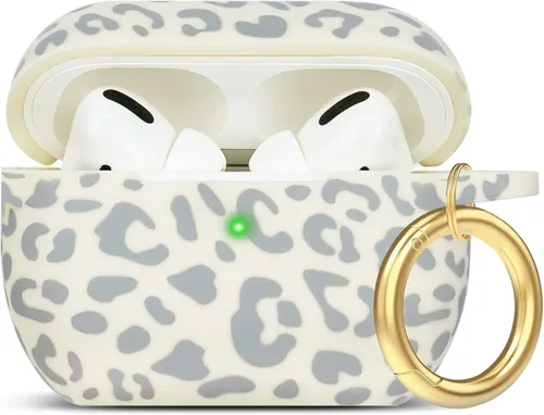 Miniatura 80 de Funda de silicona con flores compatible con AirPods Pro 2019, Gawnock - Funda suave y flexible para imprimir para mujeres y niñas con llavero - Flor