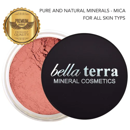 Miniatura 2 de Bellaterra Cosmetics Mineral Loose Blush 0.32 oz Color construible, polvo de larga duración con acabado iluminador, minerales finamente molidos