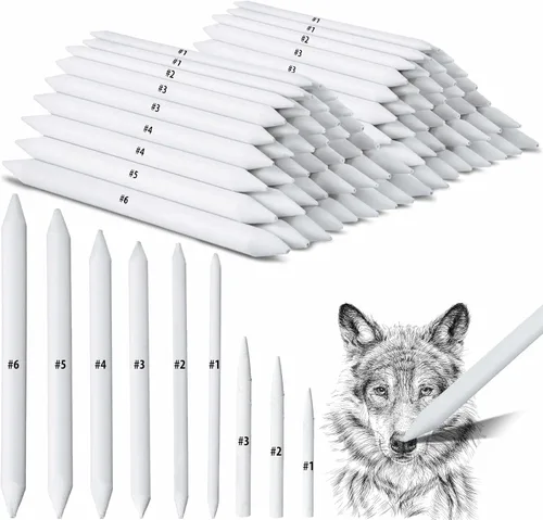 Miniatura 11 de Fulmoon 40 Pcs Blending Stump and Tortillion Set Paper Art Blenders for Drawing Sketch Shading Pencil Oil Pastel Blender Tools Drawing Supplies for
