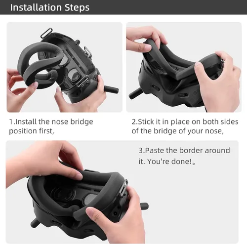 Miniatura 6 de HeiyRC Acolchado de espuma para gafas DJI V2, placa frontal de repuesto compatible con accesorios DJI FPV Combo/Avata – Versión mejorada, sin fugas