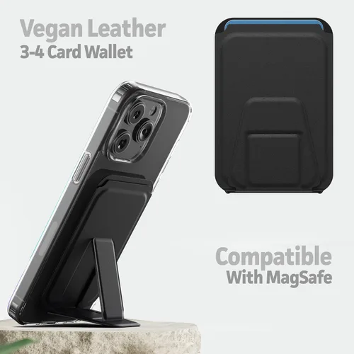 Miniatura 3 de ENCASED Funda transparente para iPhone 14 Pro Max con tarjetero compatible con Magsafe Incluye cartera de cuero y protector de pantalla de vidrio