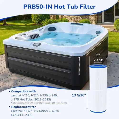 Miniatura 2 de Fil-fresh C-4950 Filtro de spa de repuesto para Filbur FC-2390, Pleatco PRB50-IN, Unicel C-4950, filtro de spa desplegable de 5 × 13, reemplaza a