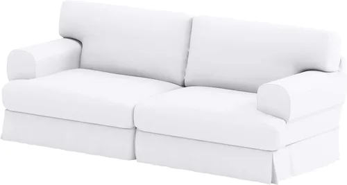 Miniatura 6 de Durabale - Funda de repuesto de algodón denso de tres asientos para sofá Hovas solo compatible con IKEA Hovas de 3 plazas (algodón gris hova)