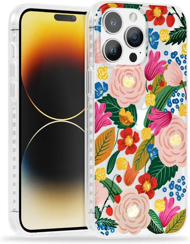 Miniatura 23 de SCORPIFY Funda para iPhone 15 Pro Max con diseño floral de Nemophila azul, bonita funda transparente para teléfono para mujeres y niñas