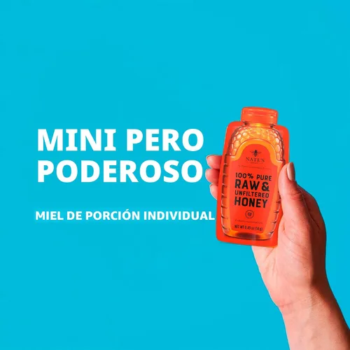 Miniatura 5 de Nate's Honey Minis - Miel de una sola porción 100% pura, cruda y sin filtrar, rellenos de calcetines navideños, paquetes de 0.49 onzas, caja de 20