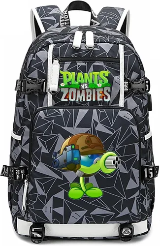 Miniatura 29 de ISaikoy Game Plants vs. Zombies - Mochila de hombro para libros, mochila escolar, color gris, Gris 15, Mochilas Daypack