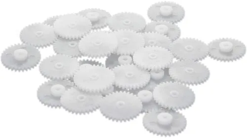 Bettomshin 30 piezas de dientes de engranaje de plástico de 0.5 módulos modelo 322A OD 17mm/0.66" x diámetro del agujero 2mm/0.08" x espesor