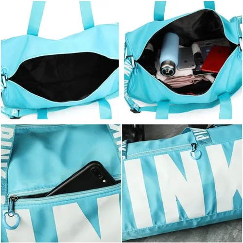 Miniatura 6 de Bolsa de gimnasio deportivo de gran capacidad, bolsa de viaje para zapatos deportivos con compartimento de bolsillo húmedo para hombres y mujeres