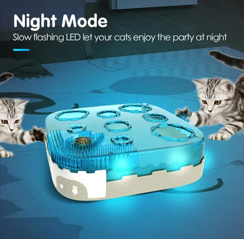 Miniatura 6 de Migipaws Juguete Interactivo 7 en 1 para Gatos Activado por Movimiento Conjunto de Juego para Interiores con Pelota de Gato de Rebote Automático