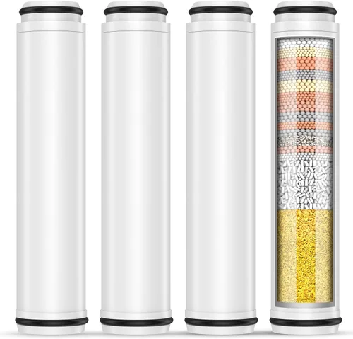 Miniatura 9 de FEELSO Filtro de ducha para cabezal de ducha de mano, paquete de 2 filtros de repuesto de 15 etapas para agua dura, elimina cloro y sustancias