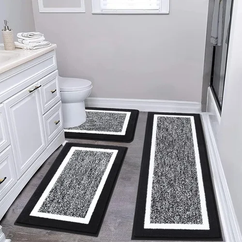 Miniatura 43 de Pauwer Juego de baño, alfombras de baño antideslizantes, alfombras de ducha absorbentes para suelo de baño, bañera y ducha, color azul aguamarina