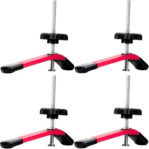 Miniatura 4 de Pistas en T de carpintería de 48 pulgadas con tornillos: 4 piezas de pista en T universal de aluminio preperforado para trineo de corte cruzado, Rojo