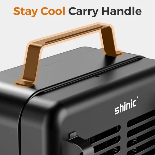 Miniatura 4 de Shinic Calentador de espacio, calentador de 1500W para lechería con termostato, protección contra sobrecalentamiento, apagado automático en caso