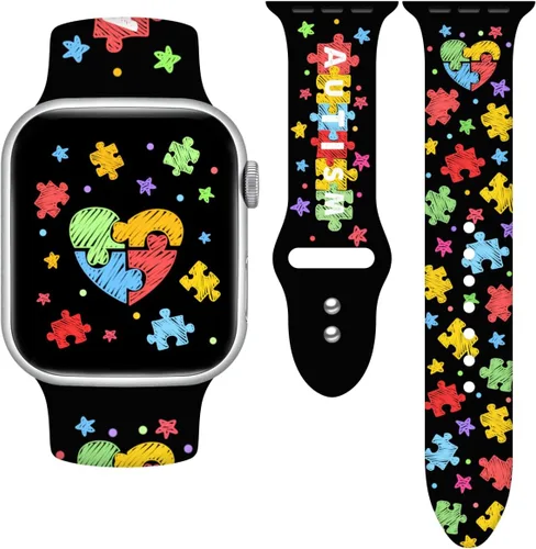 Miniatura 22 de Correa de reloj Holidays compatible con Apple Watch Series 11 10 9 8 7 6 5 4 3 Ultra SE para mujeres y hombres, correa de calabaza de silicona suave