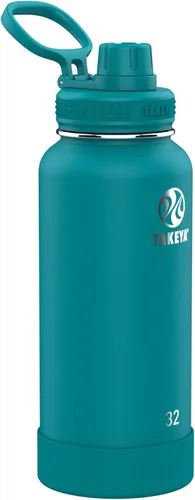 Miniatura 12 de Takeya Actives - Botella de agua de acero inoxidable, con aislamiento térmico y tapa de boquilla, capacidad de 24 onzas, color azul piedra Piedra