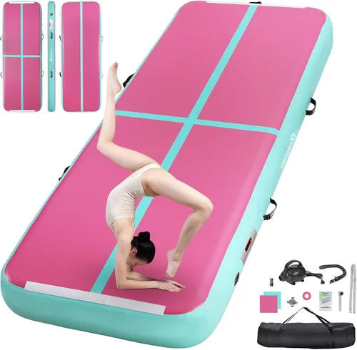 Miniatura 8 de FBSPORT - Colchonetas inflables de entrenamiento de 4 u 8 pulgadas de grosor, pistas de gimnasia para uso en el hogar, animadoras, yoga