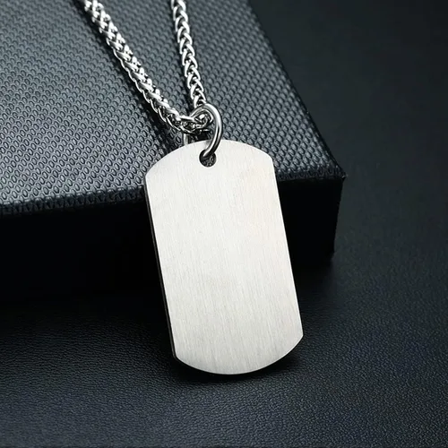 Miniatura 20 de VNOX Collar con colgante personalizado de acero inoxidable con grabado personalizado para identificación de alerta médica de emergencia para hombres
