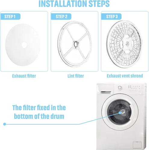 Miniatura 2 de Tatuo 4 Pieces Universal Cloth Dryer Exhaust Filters, Lint Cloth Dryer Replacement, Include Exhaust and Air Intake Filters, Compatible with Magic