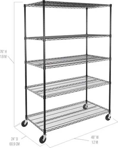 Miniatura 3 de Seville Classics UltraDurable - Estante de alambre de acero sólido NSF resistente, organizador para garaje, almacén, oficina, restaurante, aula