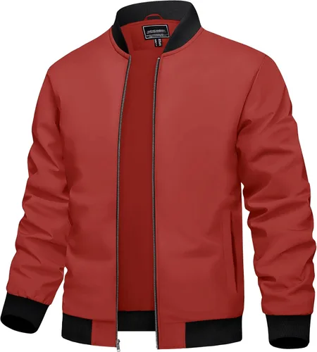 Miniatura 11 de TACVASEN Chaqueta Ligera para Hombre Chaqueta Bomber de Primavera Otoño Rompevientos Abrigos Casuales Elegantes con Bolsillos
