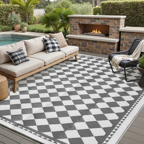 Miniatura 21 de HUGEAR Alfombra para RV Exterior Tapete Impermeable Alfombras para Exteriores 9'x12' para Patios Liquidación Alfombra Exterior Alfombras de Camping