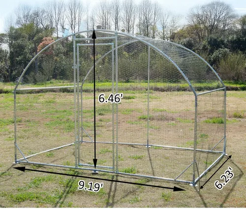 Miniatura 3 de Gallinero de metal grande, jaula para aves de corral galvanizada con forma de cúpula con cubierta impermeable y anti-ultravioleta y puerta
