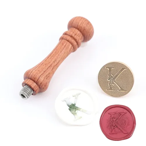 Miniatura 2 de Sello de cera del alfabeto K, sello de cera de hojas de eucalipto con letra K para sellar ceras, kit de sello de invitación de fiesta y tarjeta