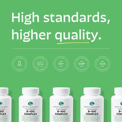 Miniatura 6 de Earth's Splendor Complejo de vitamina B – Apoya la energía, el metabolismo y la función inmune – Fórmula completa de vitamina B para hombres