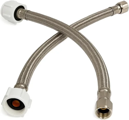 Miniatura 7 de Conector de inodoro - Manguera de inodoro trenzada de acero inoxidable con rosca de compresión hembra de 3/8 x rosca hembra de 7/8 - Línea
