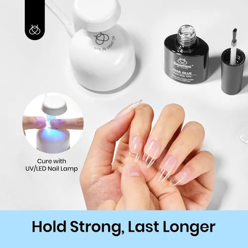 Miniatura 3 de beetles Gel Polish Pegamento para uñas de gel 9 en 1 para puntas de uñas acrílicas transparentes, pegamento para uñas con brocha súper fuerte