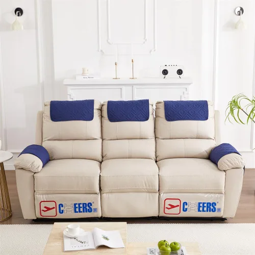 Miniatura 25 de 3 fundas reclinables, fundas de brazo de sherpa para silla reclinable con bolsillos de almacenamiento, funda para reposacabezas para silla