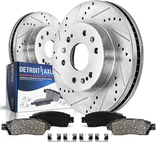 Miniatura 16 de Detroit Axle - Rotores de freno delanteros perforados y ranurados + repuesto de pinza de freno lateral del conductor para Honda Odyssey Acura MDX
