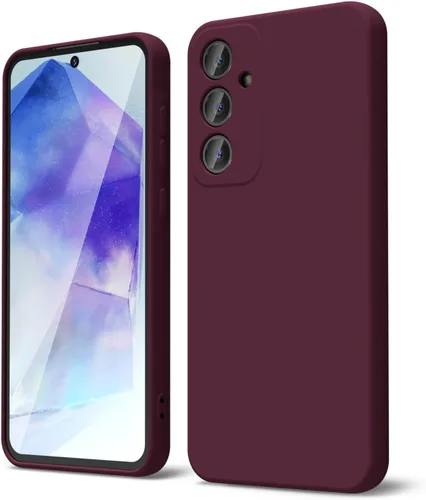 Miniatura 119 de oakxco Funda para teléfono Samsung Galaxy A12 con agarre de silicona líquida, linda delgada fina suave cubierta de gel de goma TPU lisa para mujeres