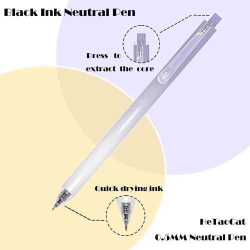 Miniatura 6 de HeTaoCat Bolígrafos de gel retráctiles, punta fina de 0.020 in, secado rápido, dibujo de escritura, bolígrafos de gel de tinta negra, caja de 6