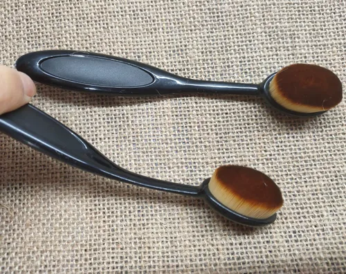 Miniatura 4 de Paquete de 2 cepillos de dientes para base de cepillo de dientes, cepillo de maquillaje ovalado, cepillo de dientes suelto para mezclar líquido