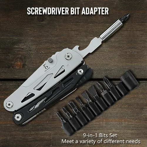 Miniatura 5 de THE FRONT Multiherramienta 19 en 1, Alicates Multiherramienta con Tijeras Desmontables, Cuchillo Táctico de Camping Multiuso para Supervivencia