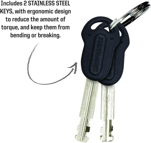 Miniatura 5 de Kryptonite Candado en U para bicicleta con cable de acero trenzado, cerradura antirrobo en U de alta seguridad, grillete de 0.472 in y cable