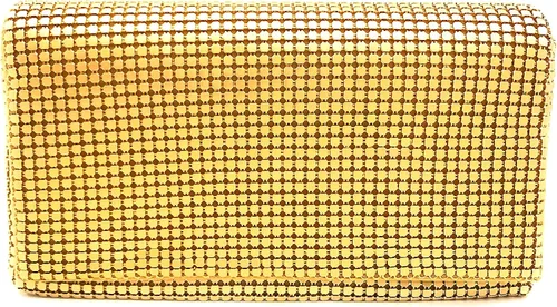 Bolso de mano vintage de malla de metal suave con correa de hombro corta