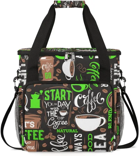 Miniatura 18 de Turquesa comienza tu día con la bolsa de transporte para cafetera, bolsa de almacenamiento de viaje para cafetera, bolsa de almacenamiento de viaje