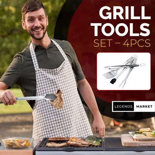 Miniatura 2 de Juego de herramientas para barbacoa con pinzas, espátula, tenedores, cepillo, kit de parrilla de acero inoxidable para parrilla, accesorios
