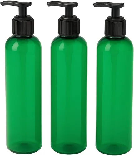 Miniatura 35 de Royal Massage Botella con bomba tipo bala de 8 onzas, aceite de masaje, loción, jabón, dispensador de champú, PET sin BPA con bomba de bloqueo Verde