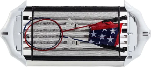 Miniatura 4 de Franklin Sports Juego de red de bádminton - Red de bádminton se instala en segundos - Incluye 2 raquetas, 2 pajaritos y red preencordada y postes