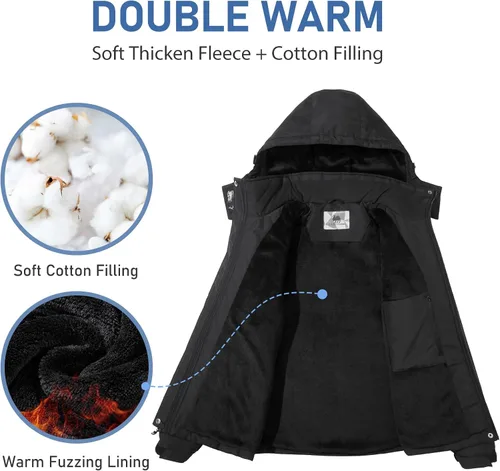 Miniatura 2 de GOLDEN CAMEL Women's Winter Jacket Windproof Ski Snow Jacket Waterproof Thicken Parka Rain Jacket Warm Puffer Coat