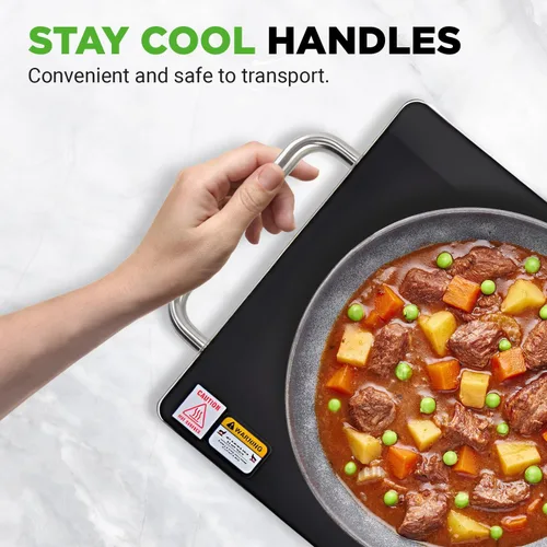 Miniatura 3 de NutriChef - Charola eléctrica para mantener los alimentos calientes con parte superior de vidrio negro - Ideal para el hogar, buffets, fiestas