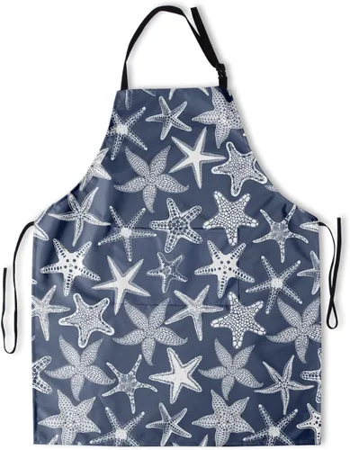 Miniatura 23 de Delantal resistente a las manchas con cuello ajustable y bolsillos para adultos unisex, mujeres, hombres, chef, horneado, cocina, barbacoa, parrilla