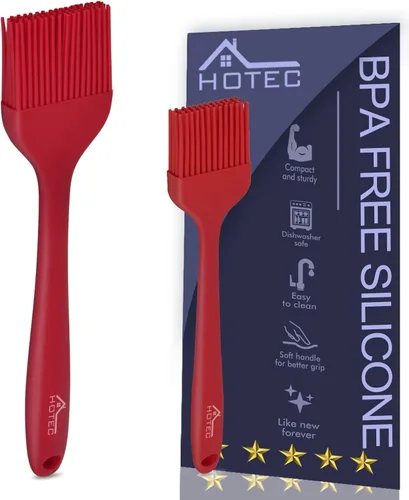 Miniatura 11 de HOTEC Cepillos para glasear resistentes al calor de 600 ℉, cepillo de repostería de silicona sin BPA, para untar aceite, mantequilla, salsa, adobos