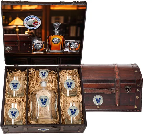 Miniatura 13 de Heritage Pewter Alabama Capitol - Juego de baúl Recipiente de líquido de 24 onzas con 4 vasos de agua Vidrio de peltre elaborado por expertos