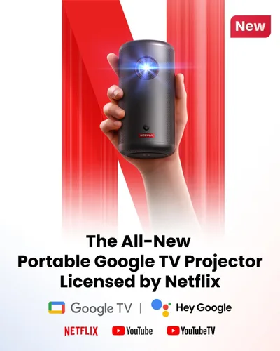 Miniatura 2 de NEBULA Capsule 3 GTV Mini proyector portátil, licencia oficial de Netflix, proyector inteligente 1080P con Wi-Fi, batería de 2.5 horas, pantalla